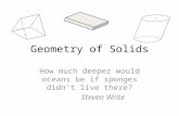 Geometry of Solids How much deeper would oceans be if sponges didn’t live there? Steven Write.