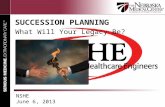 SUCCESSION PLANNING What Will Your Legacy Be? NSHE June 6, 2013.