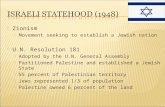 Zionism  Movement seeking to establish a Jewish nation  U.N. Resolution 181  Adopted by the U.N. General Assembly  Partitioned Palestine and established.