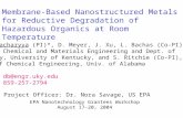 Membrane-Based Nanostructured Metals for Reductive Degradation of Hazardous Organics at Room Temperature D. Bhattacharyya (PI)*, D. Meyer, J. Xu, L. Bachas.