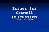Issues for Council Discussion June 12, 2008. Forest Resource Management and Sustainability Program Changes Program updated to support GPOs Program updated.