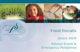 Food Recalls Janice Attrill Advisor Event & Emergency Response.
