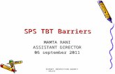 EXPORT INSPECTION AGENCY - DELHI SPS TBT Barriers MAMTA RANI ASSISTANT DIRECTOR 06 september 2011.