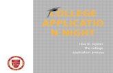 How to master the college application process.  Application & Fee  Essay  Transcript  Counselor Recommendation  Teacher Recommendation  Standardized.