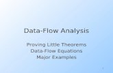 1 Data-Flow Analysis Proving Little Theorems Data-Flow Equations Major Examples.