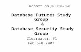 Report on: Database Futures Study Group & Database Security Study Group Clearwater, Fl Feb 5-8 2007 JTC1 SC32N1645.