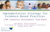 Implementation Strategy for Evidence- Based Practices CIMH Community Development Team Model Pam Hawkins, Senior Associate Association for Criminal Justice.