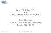 2006-11-30, TriestEuro-VO DCA WP5 kick off Euro-VO DCA WP4 and GAVO and (a little) AstroGrid-D Gerard Lemson Euro-VO DCA WP5 kick-off meeting Trieste,