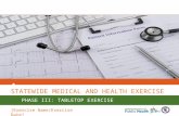 STATEWIDE MEDICAL AND HEALTH EXERCISE PHASE III: TABLETOP EXERCISE [Exercise Name/Exercise Date]