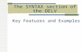 The SYNTAX section of the DELV Key Features and Examples.