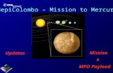 BepiColombo – Mission to Mercury MPO Payload Updates Mission &