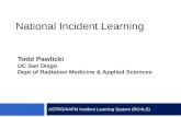 National Incident Learning Todd Pawlicki UC San Diego Dept of Radiation Medicine & Applied Sciences ASTRO/AAPM Incident Learning System (RO ILS)