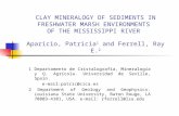 CLAY MINERALOGY OF SEDIMENTS IN FRESHWATER MARSH ENVIRONMENTS OF THE MISSISSIPPI RIVER Aparicio, Patricia 1 and Ferrell, Ray E. 2 1 Departamento de Cristalografía,