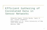 Efficient Gathering of Correlated Data in Sensor Networks Himanshu Gupta, Vishnu Navda, Samir R. Das, Vishal Chowdhary Department of CS, State University.