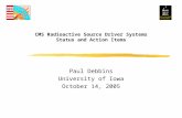 CMS Radioactive Source Driver Systems Status and Action Items Paul Debbins University of Iowa October 14, 2005.
