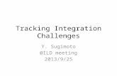 Tracking Integration Challenges Y. Sugimoto @ILD meeting 2013/9/25.