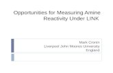 Opportunities for Measuring Amine Reactivity Under LINK Mark Cronin Liverpool John Moores University England