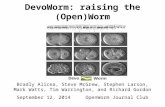 DevoWorm: raising the (Open)Worm Bradly Alicea, Steve McGrew, Stephen Larson, Mark Watts, Tim Warrington, and Richard Gordon September 12, 2014 OpenWorm.