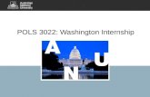 POLS 3022: Washington Internship. What is the Washington Internship? 7 weeks in US Congress working in a congressional office Significant academic credit.