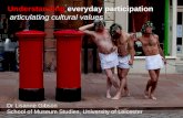 Understanding everyday participation articulating cultural values Dr Lisanne Gibson School of Museum Studies, University of Leicester