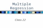 Multiple Regression Class 22. Multiple Regression (MR) Y = b o + b 1 + b 2 + b 3 + ……b x + ε Multiple regression (MR) can incorporate any number of predictors.