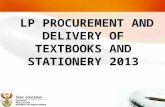 LP PROCUREMENT AND DELIVERY OF TEXTBOOKS AND STATIONERY 2013 1.