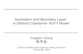 Pingwen Zhang 张平文 School of Mathematical Sciences, Peking University January 8th, 2009 Nucleation and Boundary Layer in Diblock Copolymer SCFT Model.