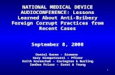 NATIONAL MEDICAL DEVICE AUDIOCONFERENCE: Lessons Learned About Anti-Bribery Foreign Corrupt Practices from Recent Cases NATIONAL MEDICAL DEVICE AUDIOCONFERENCE: