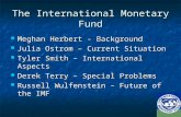 The International Monetary Fund Meghan Herbert - Background Meghan Herbert - Background Julia Ostrom – Current Situation Julia Ostrom – Current Situation.