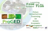 Pilot Orientation Training on Green Economic Development (GED) Learning From and Way Forward From.