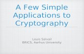 A Few Simple Applications to Cryptography Louis Salvail BRICS, Aarhus University.