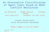 25-26 Oct. 2001, BNAIC’011 An Alternative Classification of Agent Types based on BOID Conflict Resolution Jan Broersen Mehdi Dastani Zisheng Huang Joris.