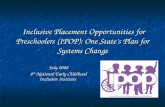 Inclusive Placement Opportunities for Preschoolers (IPOP): One State’s Plan for Systems Change Inclusive Placement Opportunities for Preschoolers (IPOP):