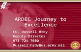 ARDEC Journey to Excellence COL Russell Hrdy Deputy Director 973-724-7000 Russell.hrdy@us.army.mil.