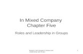 Speech 140 Chapter 5 Roles and Leadership and Grops 1 In Mixed Company Chapter Five Roles and Leadership in Groups.