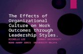The Effects of Organizational Culture on Work Outcomes through Leadership Styles. MICHELLE LEESUNWAY UNIVERSITY MOHD AWANF IDRIS UNIVERSITY MALAYA.