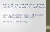Evaluating the Effectiveness of OECD Economic Surveillance John C. Whitehead School of Diplomacy and International Relations Seton Hall University.
