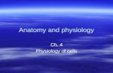 Anatomy and physiology Ch. 4 Physiology of cells Ch. 4 Physiology of cells.