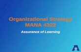 Organizational Strategy MANA 4322 Assurance of Learning.