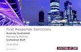 Www.gblplaw.com First Response Sanctions Andrey Goltsblat Managing Partner Goltsblat BLP 14.08.2014.