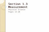 Section 1.3 Measurement Physical Science Pages 14-20.