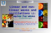 Solar Physics & upper-Atmosphere Research Group University of Sheffield Linear and non-linear waves and oscillations L1: Examples for waves Robert von.