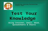 Test Your Knowledge Using Internet, Email, Word, Spreadsheets & Charts Grundtvig Learning Partnerships Project 2014.