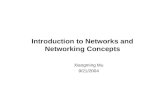 Introduction to Networks and Networking Concepts Xiangming Mu 9/21/2004.