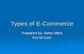 Types of E-Commerce Prepared by: Ashis Mitra For M.Com.