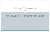 NARRATION – POINT OF VIEW Story Elements. First-Person Point of View In the first-person point of view one character tells the story. This character reveals.