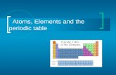 Atoms, Elements and the periodic table Matter All matter is composed of atoms and groups of atoms bonded together, called molecules.  Substances that.