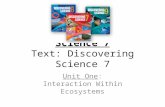 Science 7 Text: Discovering Science 7 Unit One: Interaction Within Ecosystems