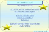 CSE1720 Summer 2005 Lect 01 / 1 Introduction Welcome to CSE1720 An Elective Unit for Bachelor of Business and other Approved Degrees Summer Semester 2005.