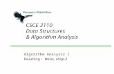 CSCE 3110 Data Structures & Algorithm Analysis Algorithm Analysis I Reading: Weiss, chap.2.